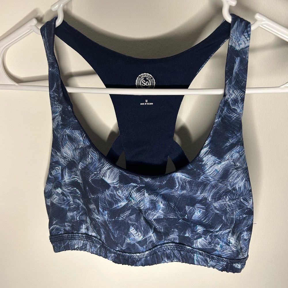 SO Girls medium blue sports bra